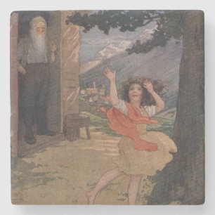 Porta-copo De Pedra Vintage Johanna Spyri Heidi, dos Alpes suíços