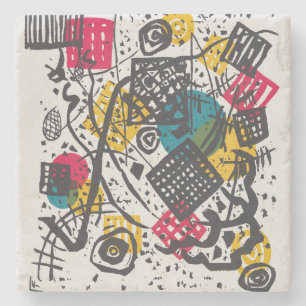 Porta-copo De Pedra Vintage Kandinsky Pequenos Mundos V Bauhaus Abstra