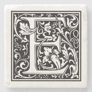 Porta-copo De Pedra Vintage - Letra "E"