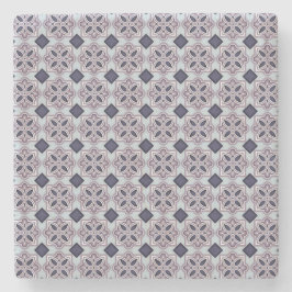 Porta-copo De Pedra Vintage Lilac Ornate Tile Pattern