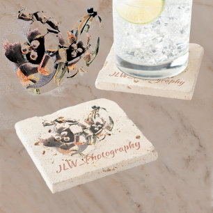 Porta-copo De Pedra Vintage Lily Floral Retrom Glam