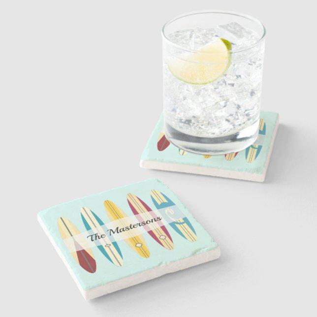 Porta-copo De Pedra Vintage Longboards (Lateral)