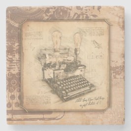 Porta-copo De Pedra Vintage Old Fashion Art Autor/Escritor Gift