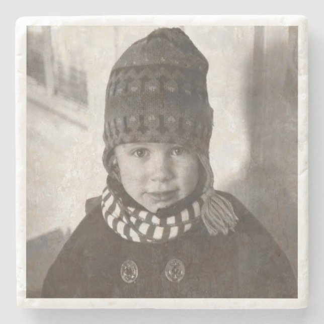 Porta-copo De Pedra Vintage Photo (Frente)