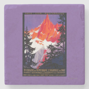 Porta-copo De Pedra Vintage PosterEurope de Chaine De Mont Blanc do La