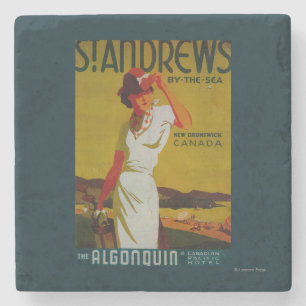 Porta-copo De Pedra Vintage PosterEurope do Algonquin de St Andrews