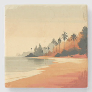 Porta-copo De Pedra Vintage/retro praia/tropical