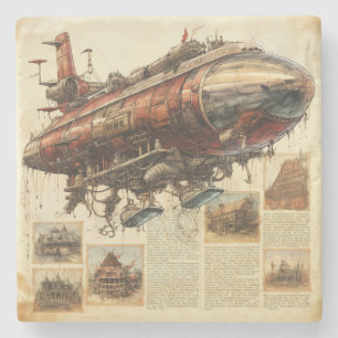 Porta-copo De Pedra Vintage Steampunk Zeppelin (11)