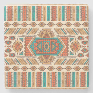 Porta-copo De Pedra Vintage tribal: padrão étnico sem carne