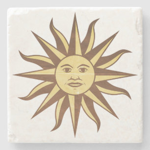 Porta-copo De Pedra Vintage Uruguai Sun Stone Porta copos