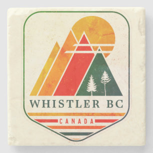 Porta-copo De Pedra Vintage Whistler Canadá Skiing Souvenir 1980