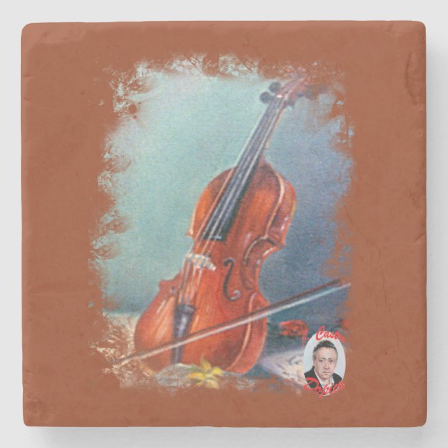 Porta-copo De Pedra Violín/Violin (Frente)
