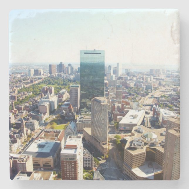 Porta-copo De Pedra Vista aérea de Boston 2 (Frente)