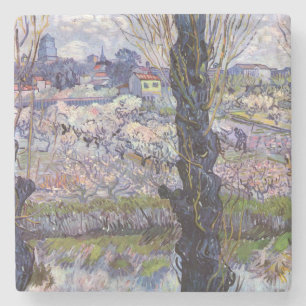 Porta-copo De Pedra Vista de Van Gogh de Arles Pomares Floridos Impres