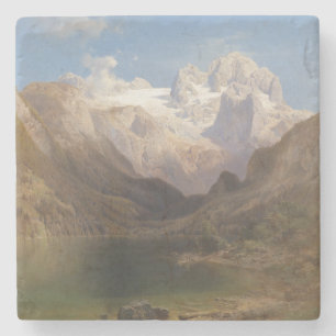 Porta-copo De Pedra Vista do lago Gosau para o Dachstein