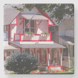 Porta-copo De Pedra Vitoriano Vermelho e Branco - Vineyard de Martha