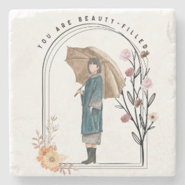 Porta-copo De Pedra Você É Bela Preenchida