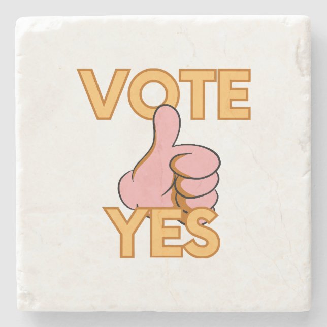 Porta-copo De Pedra Votar sim (Frente)