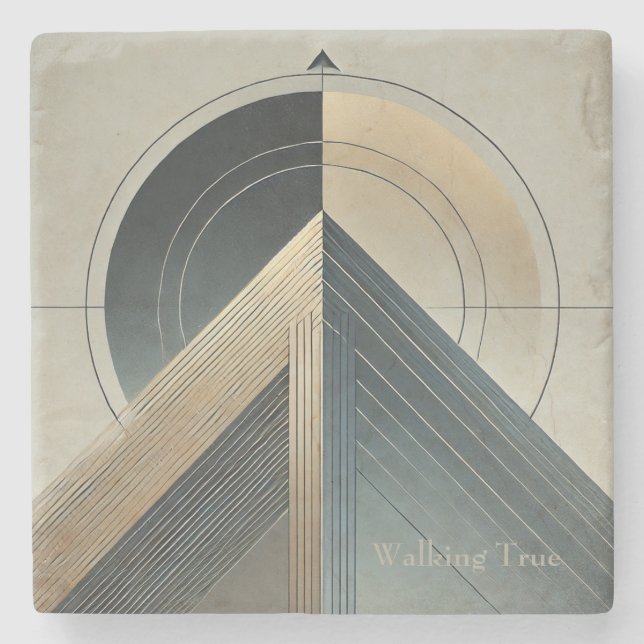 Porta-copo De Pedra Walking True (Frente)