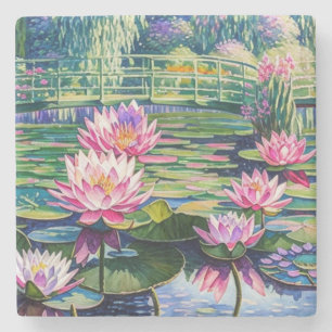 Porta-copo De Pedra Waterlily Pond