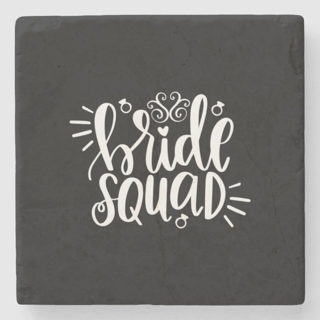 Porta-copo De Pedra Wedding Gifts | Bride Squad (Frente)
