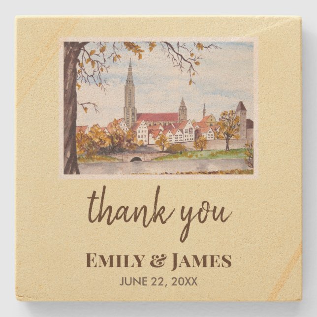 Porta-copo De Pedra Wedding Ulm Minster Alemanha Farida Greenfield (Frente)