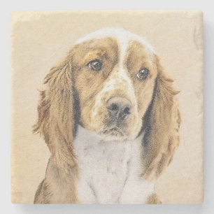 Porta-copo De Pedra Welsh Springer Spaniel Painting - Arte Original De