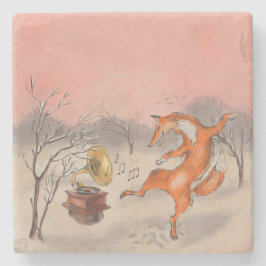 Porta-copo De Pedra Whimsical Dancing Fox  Nature Inspired Home Decor
