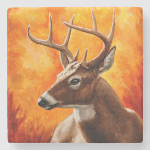 Porta-copo De Pedra Whitetail Deer Trophy Buck Head