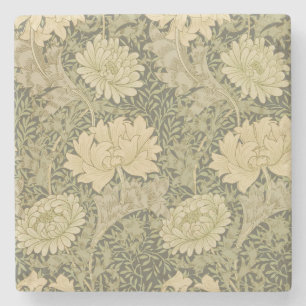 Porta-copo De Pedra William Morris Chrysanthemum Sage Flower