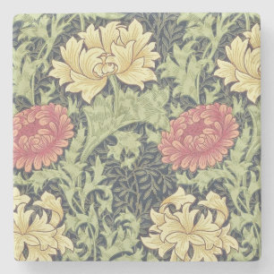 Porta-copo De Pedra William Morris Chrysanthemum Vintage Arte Floral