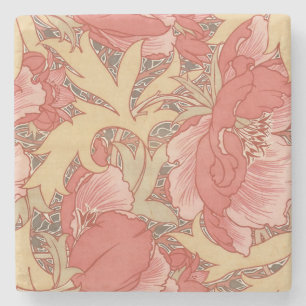 Porta-copo De Pedra William Morris Poppies Floral Art Nouveau Pattern