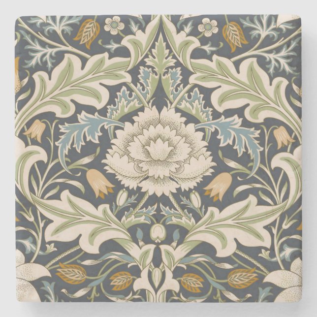 Porta-copo De Pedra William Morris Severn Floral Pattern Classic (Frente)