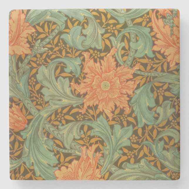 Porta-copo De Pedra William Morris Solteiro Stem Pattern Art Nouveau (Frente)