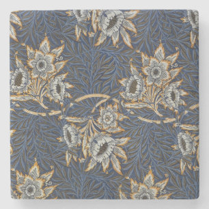 Porta-copo De Pedra William Morris Tulip Willow Blue Patterno