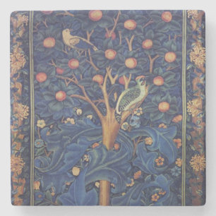 Porta-copo De Pedra William Morris Woodpecker Tapeçaria Artes e Artesa