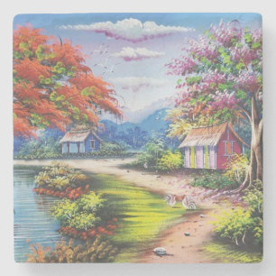 Porta-copo De Pedra Wing Country Road Fine Art