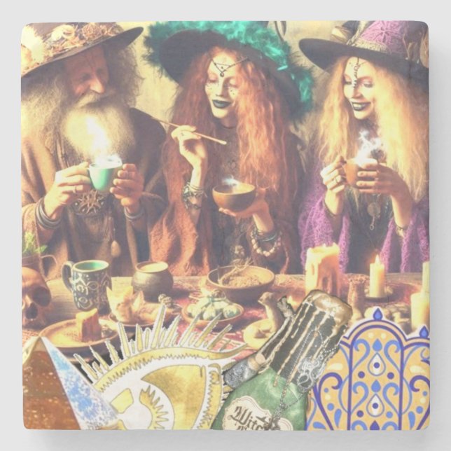 Porta-copo De Pedra Witchy Drink Coasters (Frente)