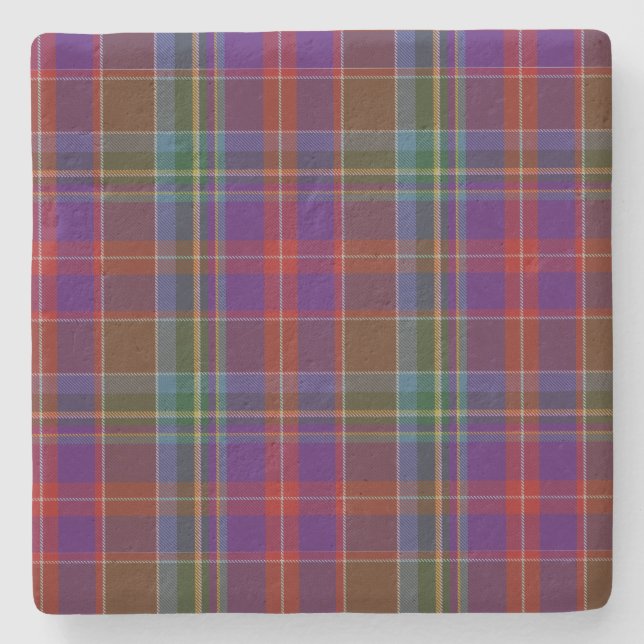 Porta-copo De Pedra Xadrez de Clan Stuart Tartan Porta copos (Frente)