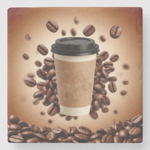 Porta-copo De Pedra Xícara de Café Flutuante Com Grãos de Café