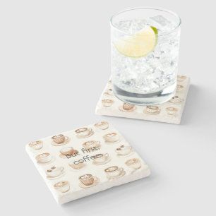 Porta-copo De Pedra Xícaras de Café com Creme