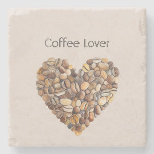 Porta-copo De Pedra Xícaras de Coração de Café com Creme
