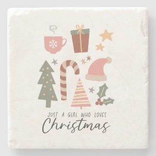 Porta-copo De Pedra Xmas Deu Apenas Uma Menina Que Ama O Natal