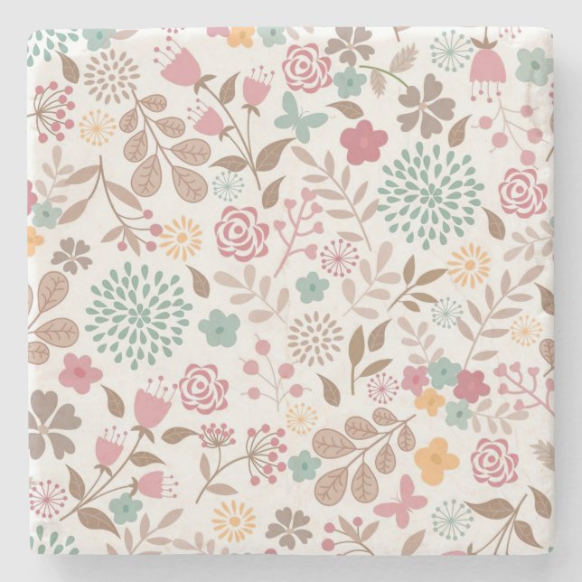 Porta-copo De Pedra Xmas Gift Floral 4 Seasons (Frente)