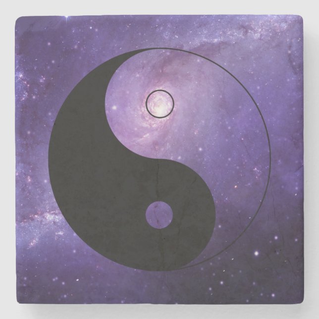 Porta-copo De Pedra Yin yang night sky (Frente)