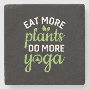 Porta-copo De Pedra Yoga Lover   Coma Mais Plantas Faz Mais Yoga