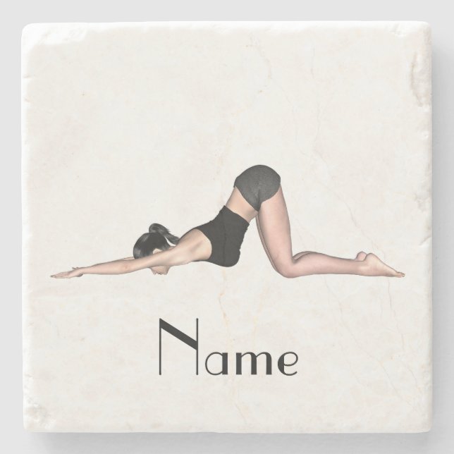 Porta-copo De Pedra Yoga Poses Thunder_Cove (Frente)