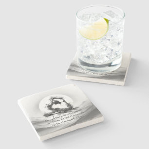 Porta-copo De Pedra Yoga Reiki Pigeon Pose Watercolor, Rei Pigeon Com