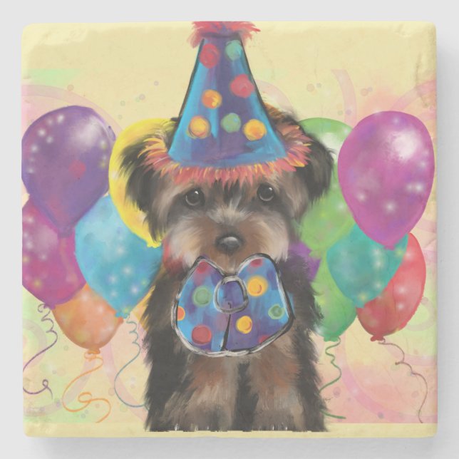 Porta-copo De Pedra Yorkie (Frente)