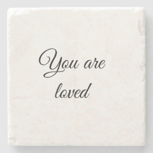 Porta-copo De Pedra You are loved sun motivation quote mindful blessed